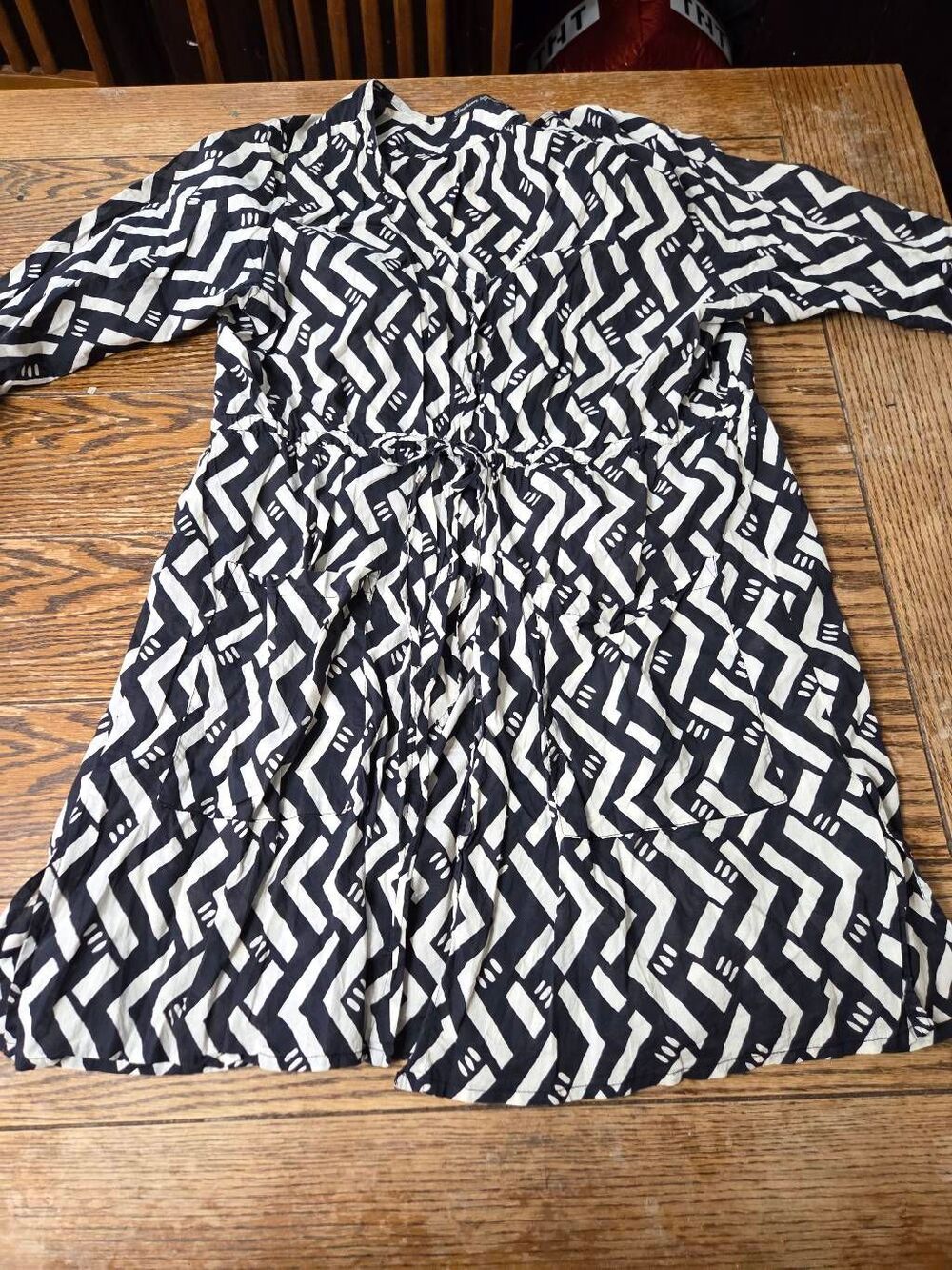 Gudrun Sjoden Black&white patterned dress sz Medium